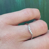Curved Diamond Band in Recycled Gold