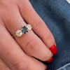 Lovely OEC Diamond and Sapphire 3-stone Ring