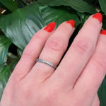 Lovely Engraved 18k White Gold Floral Band