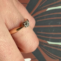 Old Mine Cut Diamond in Gold & Platinum Solitaire Engagement Ring