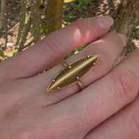 Modernist Tigers Eye Navette Ring