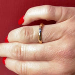 French Cut Sapphire in Curvaceous Gold Band by 720