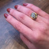 Diamond Cluster in 18k Gold Modernist Ring