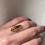 Sumptuous Plaid Agate in Gold Victorian Ring