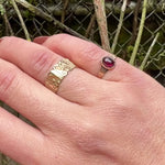 Lush Little Garnet Cabochon Ring in Rosy Gold