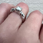 Crisp Sculpted White Gold & Diamond Engagement Ring