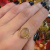 Mystical Dragon's Breath Glass in 12k Gold Ring