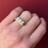 Three Diamond Lacy Lattice Filigree Ring