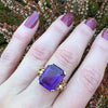 Sumptuous Amethyst in Gold Retro Cocktail Ring