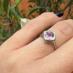 Vintage Butterfly Filigree Amethyst Ring