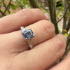 Cushion Cut Sapphire and Diamond Ring