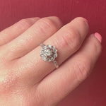 Delightful Mine Cut and Rose Cut Diamond Platinum Ring