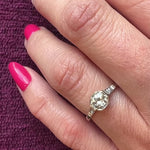 Exquisite 1/2 Carat Old Mine Cut Diamond Deco Ring