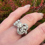 Gorgeous Stylized Buckle Diamond Retro Ring