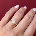 Golden Old Euro Cut Diamond in Split Bezel Ring by 720
