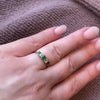 Platinum Emerald and OEC Diamond Edwardian Ring