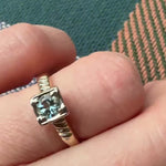 Soft Pastels Retro Aquamarine Solitaire Ring