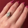 Keen Lozenge-Shaped Diamond Cluster Ring