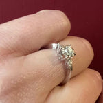 Asymmetric New Old Stock Diamond Engagement Ring