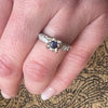 Sapphire and Diamond 1940's Engagement Ring