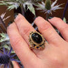 Dramatic 1960s Gothic Revival Onyx Ring