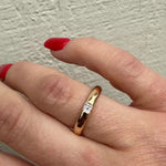 Deco Carré Cut Diamond in Tapered Gold Band by 720