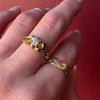 Edwardian Diamond Belcher Ring with Heart Motif