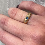 Smart Sapphire & Diamond 18ct Gold Band