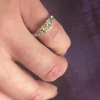 Fancy Yellow Old Mine Cushion Cut Diamond in Art Deco Engagement Ring