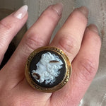 Beautiful Agate Cameo of a Faun Ring