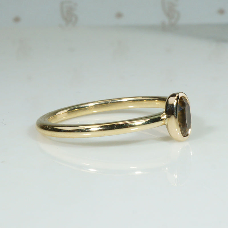 Oval Golden Precious Topaz Ring by 720