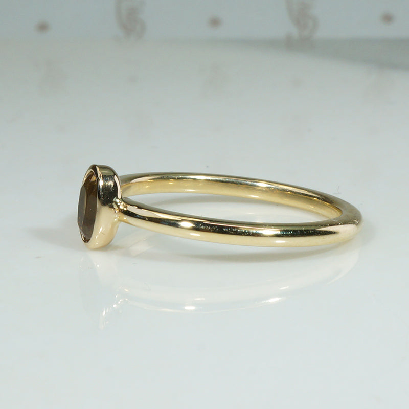 Oval Golden Precious Topaz Ring by 720
