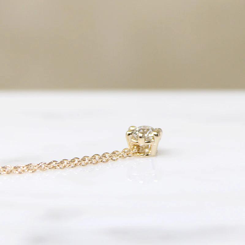 Vintage 0.24ct Diamond in Gold Solitaire Pendant by 720