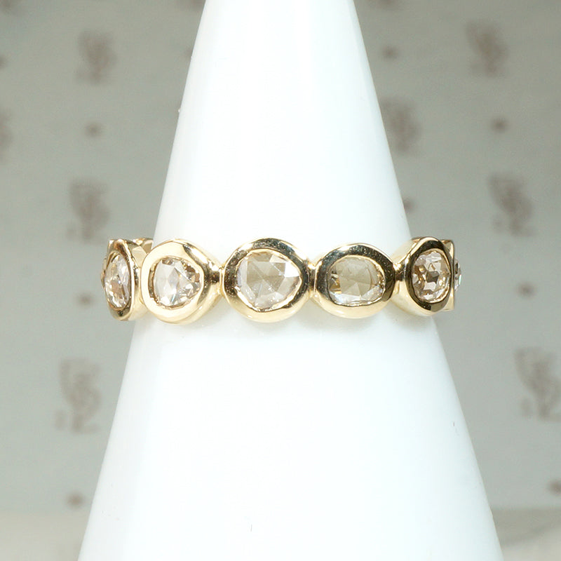 Gorgeous Rose Cut Diamond Size 7.25 Eternity Band by 720