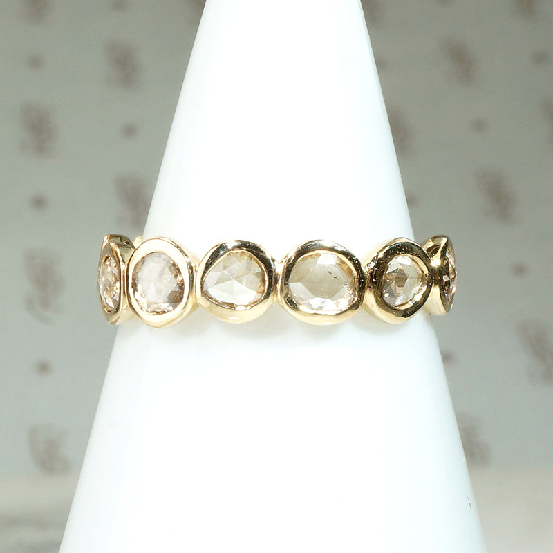 Gorgeous Rose Cut Diamond Size 7.25 Eternity Band by 720