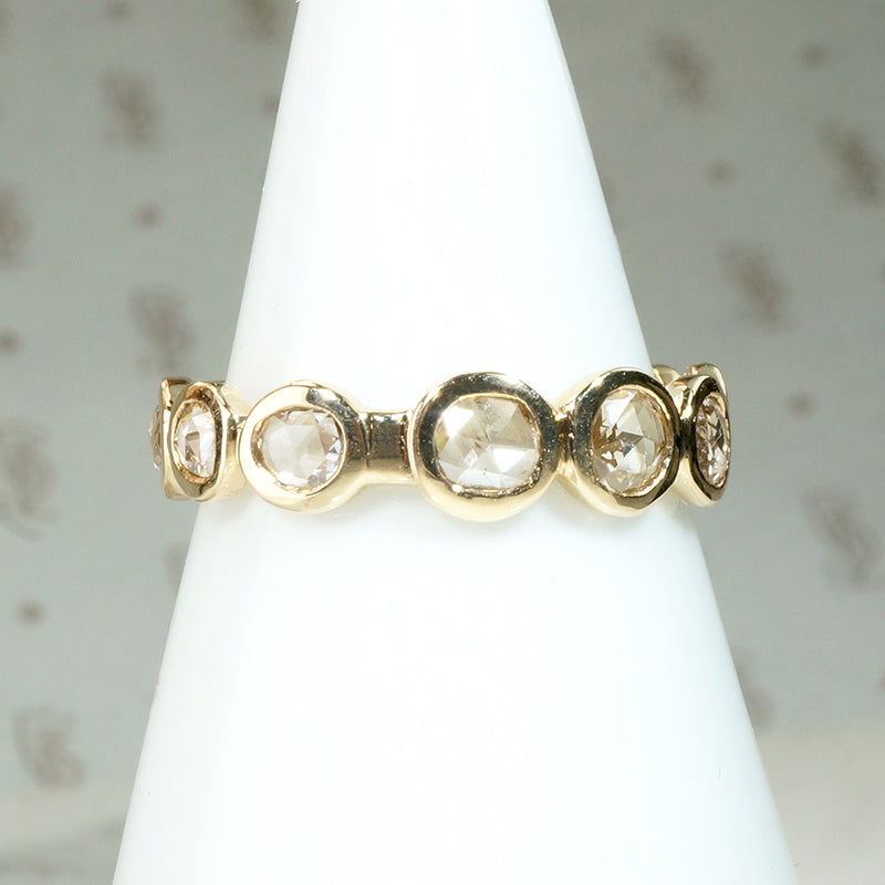 Gorgeous Rose Cut Diamond Size 7.25 Eternity Band by 720