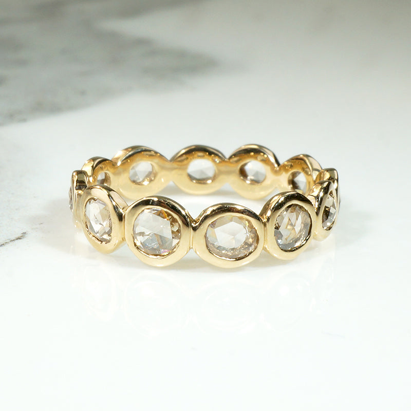 Gorgeous Rose Cut Diamond Size 7.25 Eternity Band by 720