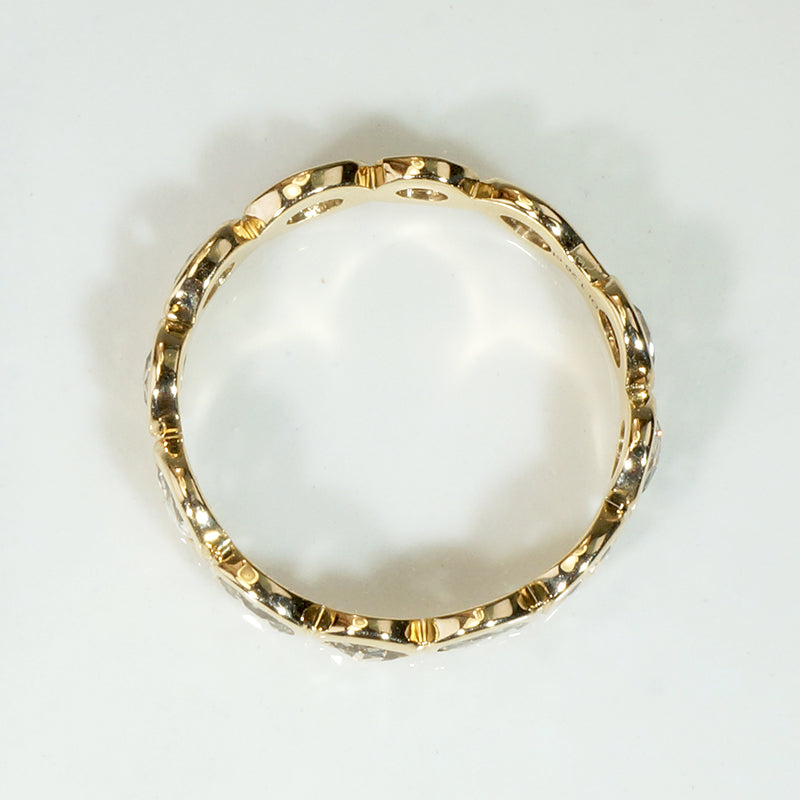 Gorgeous Rose Cut Diamond Size 7.25 Eternity Band by 720