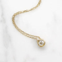 Old Mine Cut Diamond in Bezeled Solitaire Pendant