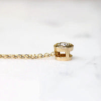 Old Mine Cut Diamond in Bezeled Solitaire Pendant