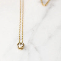 Old Mine Cut Diamond in Bezeled Solitaire Pendant