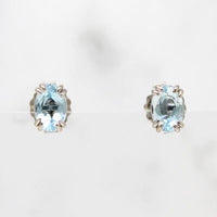 Baby Blue 0.99tcw Oval Aquamarines in White Gold Studs by 720