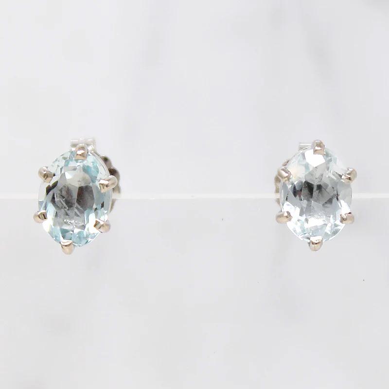 Pristine 1.52tcw Aquamarines in White Gold Basket Studs by 720