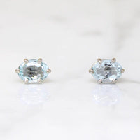 Pristine 1.52tcw Aquamarines in White Gold Basket Studs by 720