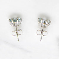 Pristine 1.52tcw Aquamarines in White Gold Basket Studs by 720