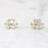 Icy 2.85tcw Oval Aquamarines in Gold Stud Earrings by 720
