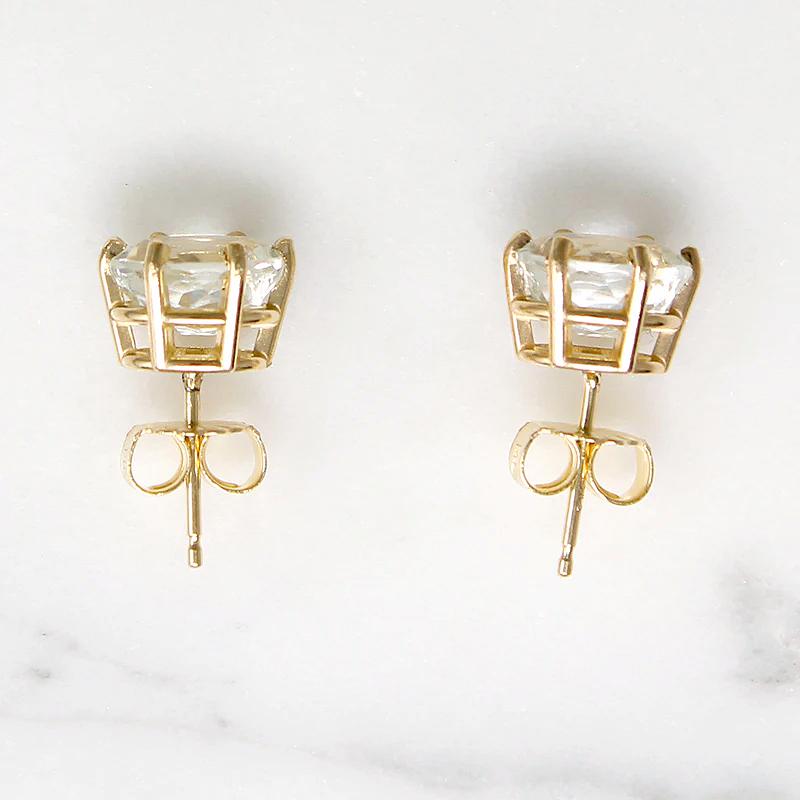 Icy 2.85tcw Oval Aquamarines in Gold Stud Earrings by 720