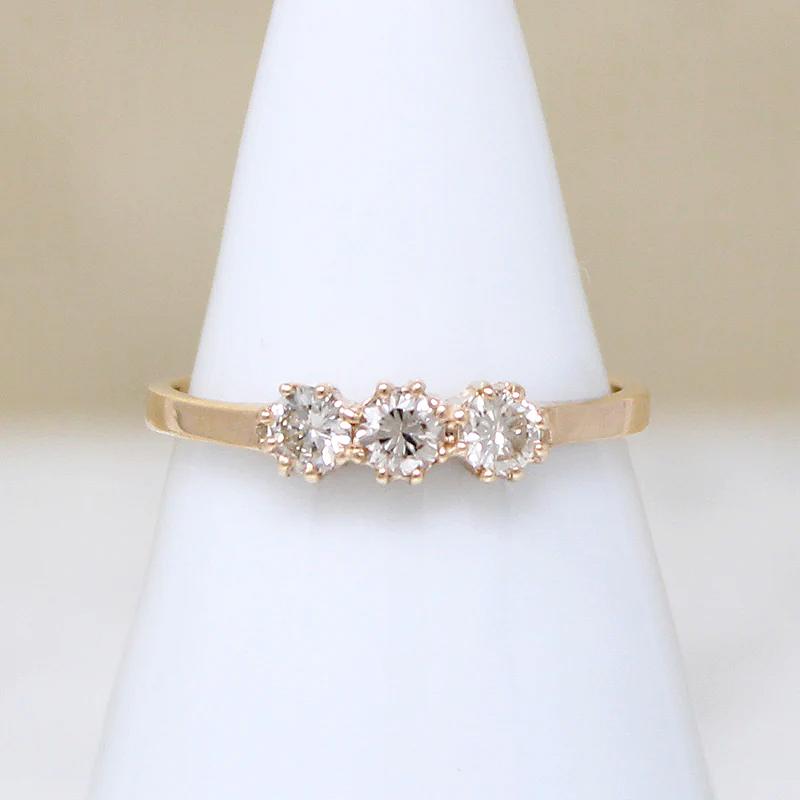 Dainty Diamond & Gold Trilogy Ring by 720