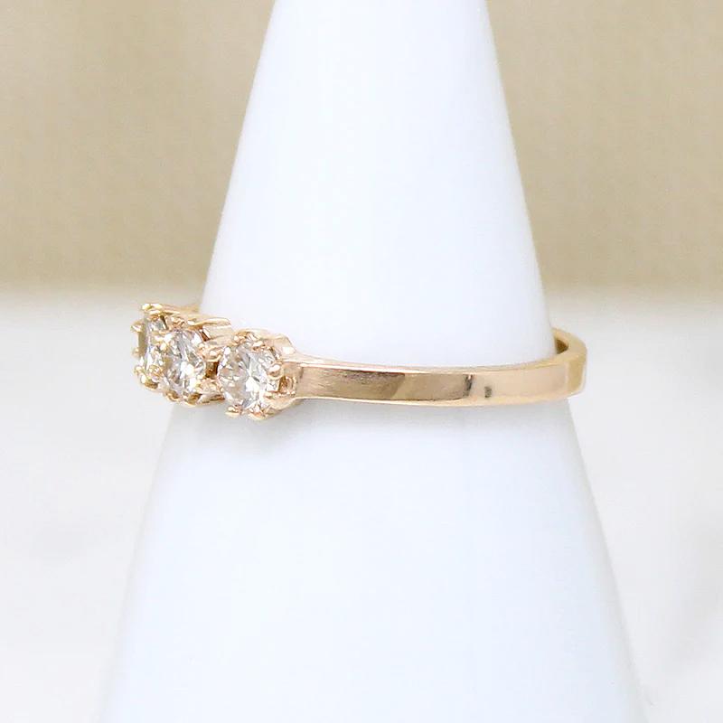 Dainty Diamond & Gold Trilogy Ring by 720