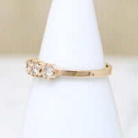 Dainty Diamond & Gold Trilogy Ring by 720